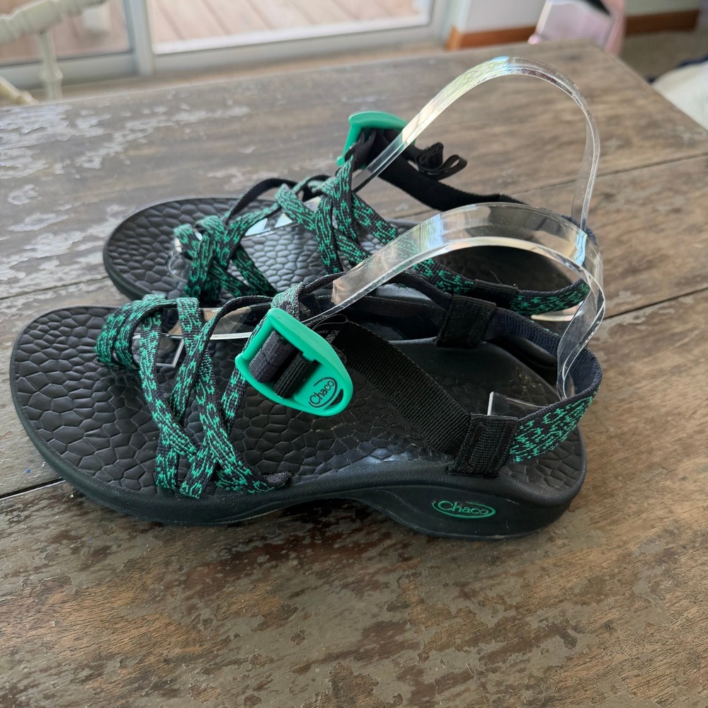 Chaco Womens Black Green Z Cloud 2 Toe Loop Sandals 7 Outdoor Hiking Gorpcore